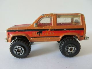 Vtg Matchbox Car Ford Bronco Ii Burnt Orange 1987 1886