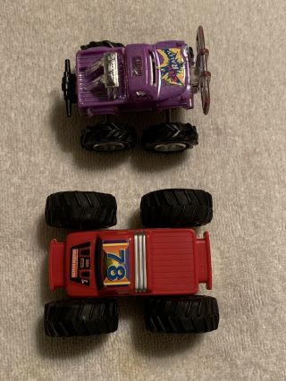 2 Toys: 1 Car & 1 Truck Push And Go Type One Is A 2 - In - 1 Flip Style Car