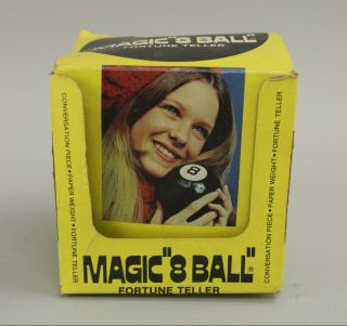 Vintage 1960s Alabe Crafts Magic 8 Ball Fortune Teller Usa Made W/original Box