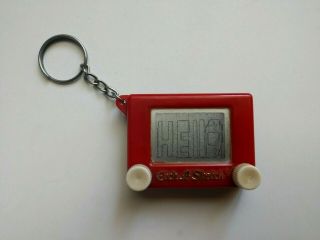 Vintage 1994 Mini Etch A Sketch Art Drawing Toy Pocket Keychain Basic Fun Inc