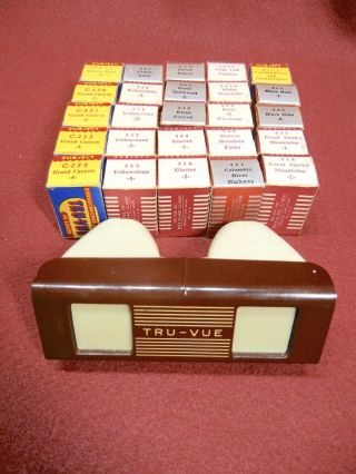 Vintage Tru - Vue Film Viewer With 25 Boxed Rolls Of Film / Viewmaster