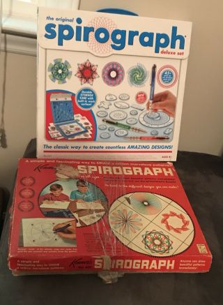 Vintage 1967 Kenner Spirograph 401 Red Tray Game No Pens Plus Extra Spirograph