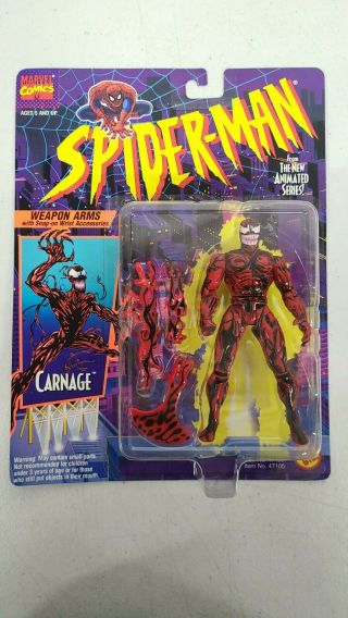 Spider - Man The Animated Series: Carnage With Weapon Arms By Toy Biz 1994