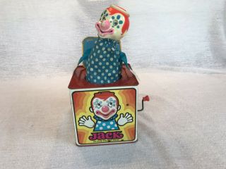 Mattel Jack In The Music Box 1971 Tin Vintage Toy Clown