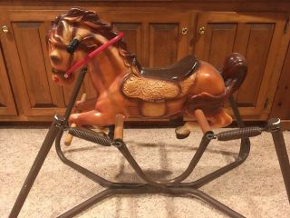 Vintage 60s 70s 1960s 1970s Wonder Horse Bouncing Rocking Spring Toy Mustang