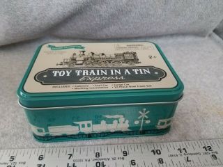 Toy Train In A Tin Express Battery Operated 12 Pc Track Plastic