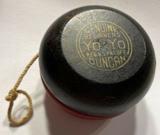 Vintage Duncan Beginners Wooden Yo - Yo Red/black