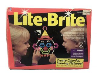 Vintage 80’s Lite Brite With 8 Sheets Pegs Box