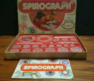 Vintage 1972 Spirograph Educational Design Drawing Toy By Kenner
