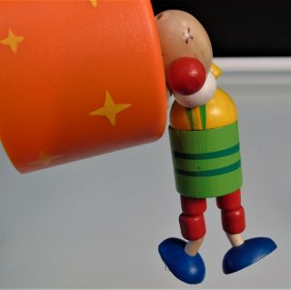 Circus Clown Push - Up Wooden Joker Puppet Thumb Push Button Movable Jointed Toy 2