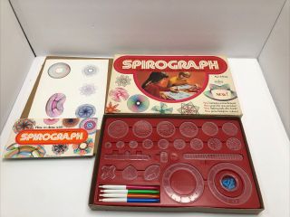Vintage 1972 Spirograph 421 Kenner Complete Red Tray