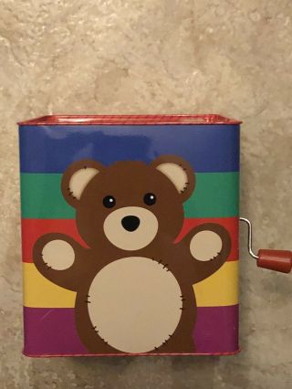 FAO SCHWARZ Jack - In - The - Box Musical Pop - Up Tin Box with Toy Bear - 2