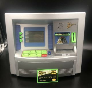 Zillionz Deluxe Atm Machine Savings Bank Toy By Summit 2007 2 Atm Cards