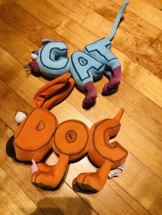 2 Pbs Kids Word World Magnetic Pull Apart Plush Letters Dog Cat Letters 2007