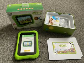 Leapfrog - Epic - Android Based Kids Tablet - Leappad - White - Green Bumper