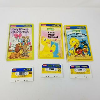 Vintage Playskool Talk N Play with 3 Books and Tapes Sesame Street School 2
