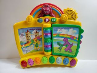 2001 Mattel Barney Musical Nursery Rhymes Piano Book Electronic Interactive Toy