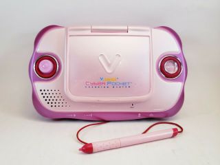 Vtech Vsmile Cyber Pocket Learning Game System Pink 405 W/4 Games