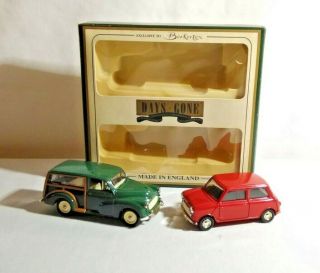 Lledo Days Gone Berkertex 2 Vehicle Set - Morris Traveller & Austin Mini - Boxed