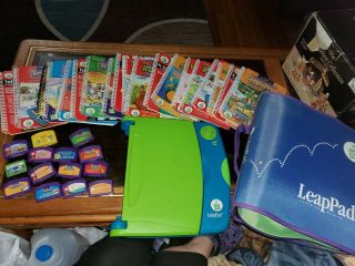 Leap Frog Leappad Learning System With Case 19 Books,  14 Cartridges