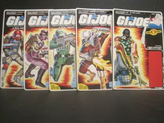 Vintage 1986 Uncut Gi Joe Action Figure Store Cards (5)