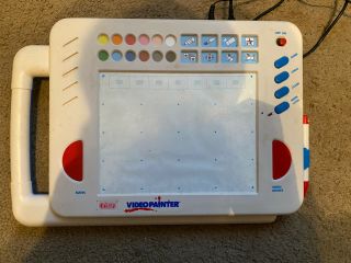 VTech 1991 Video Painter TV Drawing Pad W/AC Adapter RCA Cable & 2