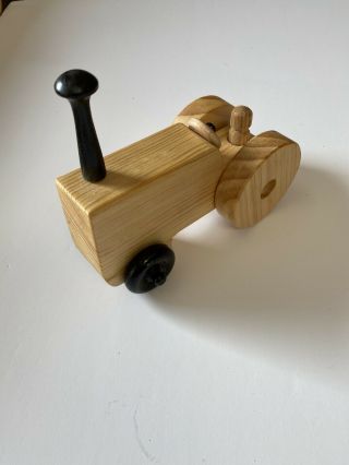 Vintage Hand Made Wood Toy Tractor