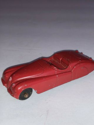 Vintage Die Cast Tootsietoy Red Jaguar Roadster All 4 Wheels Are There See Pix 2