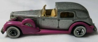 Rare 1981 Cadillac Caddy Silver Gray Pink Vintage Die Cast Play Toy Car