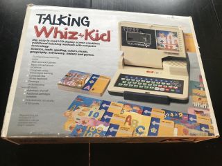 Vintage Talking Whiz - Kid Vtech Age 5,  Computer & Cards W/ Box & Instructions