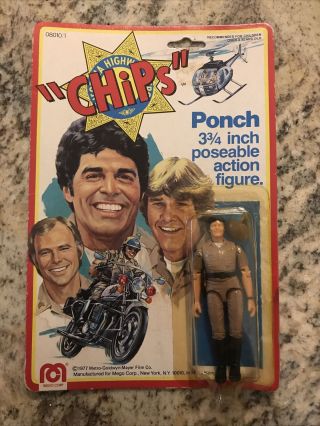 Vintage 1977 Mego Chips California Highway Patrol Ponch Action Figure