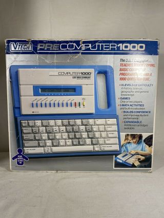 Vintage 80 ' s Retro Geek VTech PreComputer 1000 Educational Computer Box 2