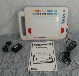 Vtech 1991 Video Painter Tv Drawing Pad W/ac Adapter Rca Cable &