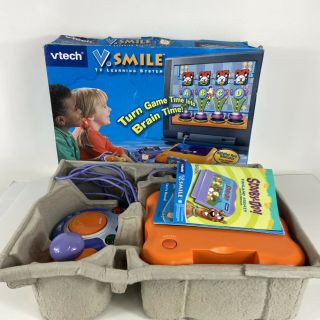 V.  Smile Vtech Tv Learning System Console With 1 Controller And 2 Games