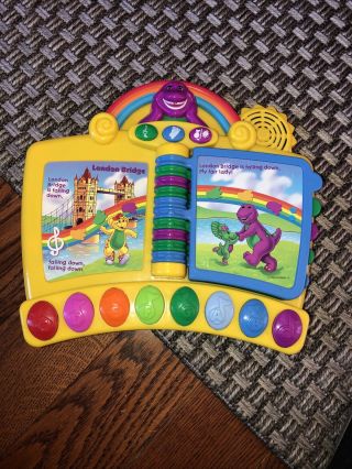 2001 Mattel Barney Musical Nursery Rhymes Piano Book Electronic Interactive Toy