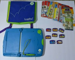 Leapfrog Leappad Learning System With 12 Books And 8 Cartridges W/ Bag -