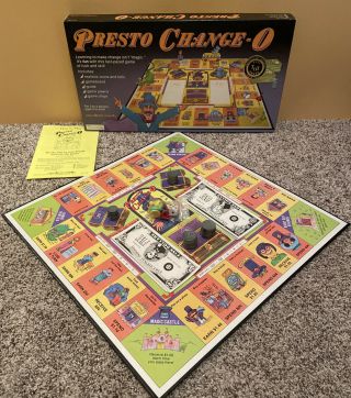 Presto Change - O Educational Money Board Game Vintage 1987 Best Toy Award