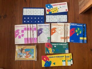 Discovery Toys Think It Through Tiles (2) And 21 Books Math Reading Homeschool