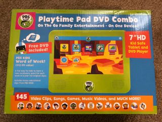Pbs Kids 7 " Hd Playtime Pad Dvd Combo Pbdv704dvd Player & Kid Safe Tablet