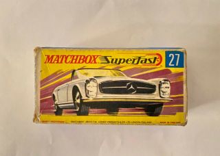 Box For Matchbox Superfast No 27 Mercedes 230sl Box Only (219)
