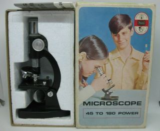 Vintage Sears Zoom Microscope 45 To 180 With Instructions -