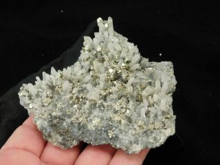 A Quartz Crystal Cluster With Pyrite Crystals From Peru 209gr