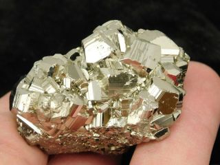 A 100 Natural Rhombic Pyrite Crystal Cluster From Peru 105gr