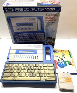 Vintage Vtech Educational Precomputer 1000 Computer Pc,  Inserts & Box