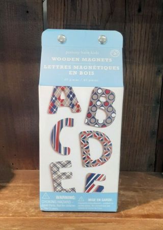 Pottery Barn Kids Wooden Alphabet Letters Fridge Magnets 40 Piece Crafts Project