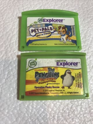2 Leapfrog Leappad Leapster Explorer Games - Penguins & Pet Pals
