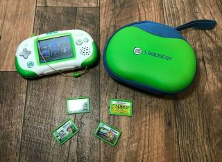 Leap Frog Leapster Handheld Learning System W/ Case & 5 Games,  Battery Operated