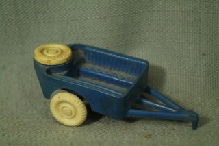 Vintage Acme Thomas Toy Plastic Military Trailer Troop Carrier Wagon Blue White