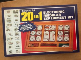 Vintage Science Fair 20 In 1 Electronic Modular Experiment Kit Smart Kid Toy