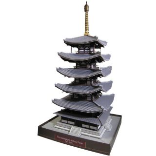 Diy Five - Storied Pagoda Of Horyuji Temple Nara Japan 3d Paper Model Puzzle Kit